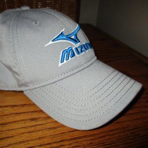 Mizuno Gray hat, with velcro adjustable strap